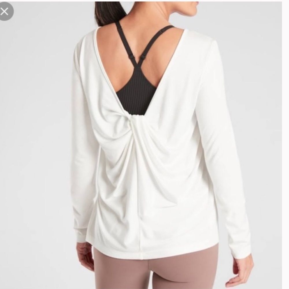 Athleta Waterfall Front Twist Back Long Sleeve Tee